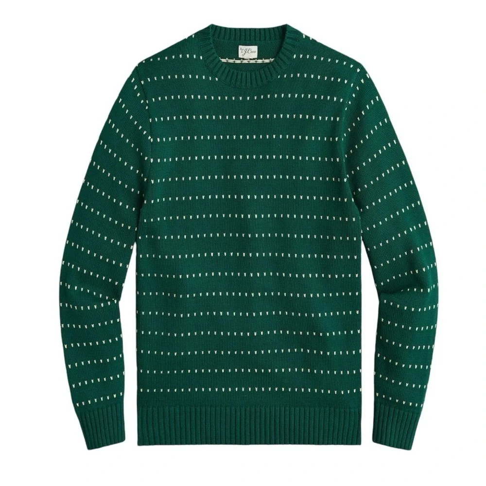 J. CREW Heritage Cotton Crewneck Sweater in‎ Bird's-Eye Stitch BN491 SP23